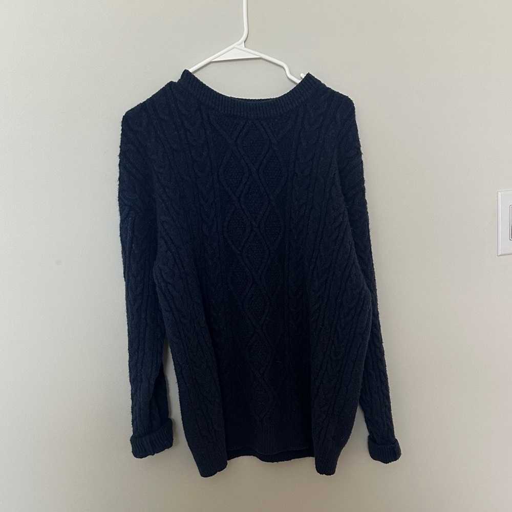 Navy Cable Knit Sweater